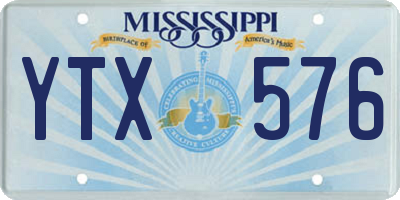 MS license plate YTX576