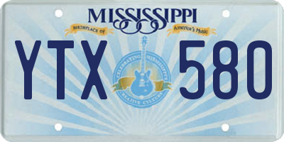 MS license plate YTX580