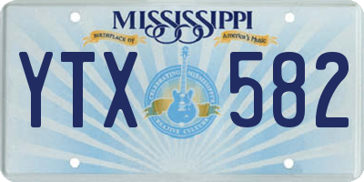MS license plate YTX582