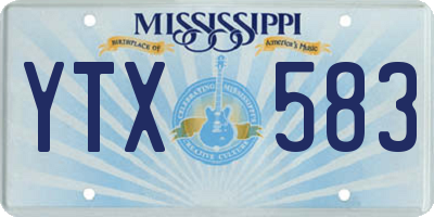 MS license plate YTX583