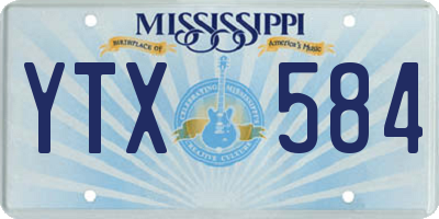 MS license plate YTX584