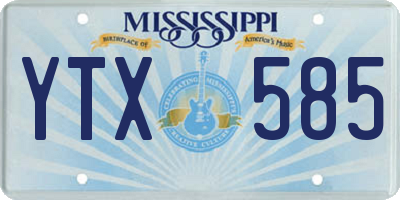 MS license plate YTX585