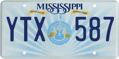 MS license plate YTX587