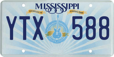 MS license plate YTX588