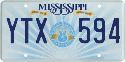 MS license plate YTX594