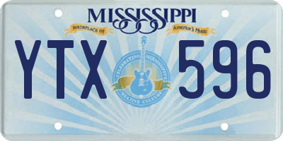 MS license plate YTX596