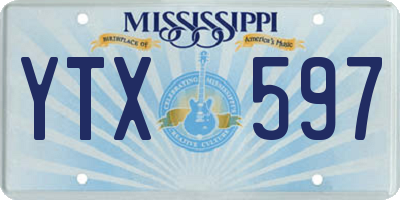 MS license plate YTX597