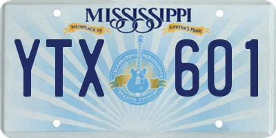 MS license plate YTX601