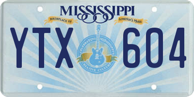MS license plate YTX604