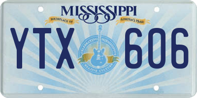 MS license plate YTX606