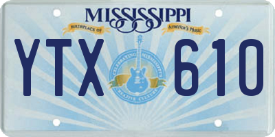 MS license plate YTX610