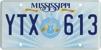 MS license plate YTX613