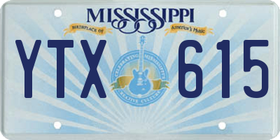 MS license plate YTX615