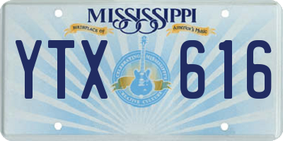 MS license plate YTX616