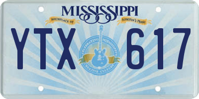MS license plate YTX617