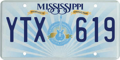 MS license plate YTX619