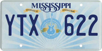 MS license plate YTX622