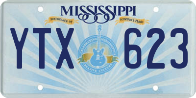 MS license plate YTX623