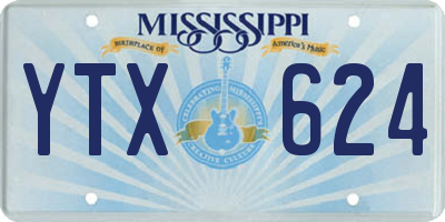 MS license plate YTX624
