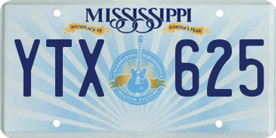 MS license plate YTX625