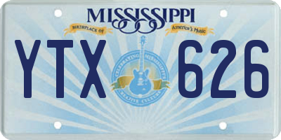 MS license plate YTX626