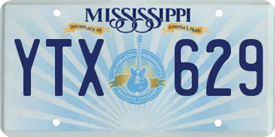 MS license plate YTX629
