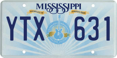 MS license plate YTX631