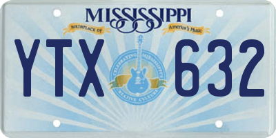 MS license plate YTX632