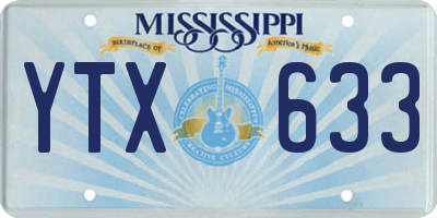 MS license plate YTX633