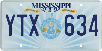 MS license plate YTX634