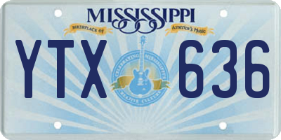 MS license plate YTX636