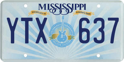 MS license plate YTX637