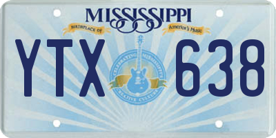 MS license plate YTX638