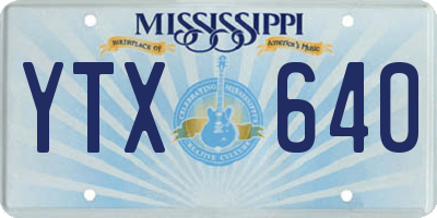 MS license plate YTX640