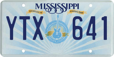 MS license plate YTX641