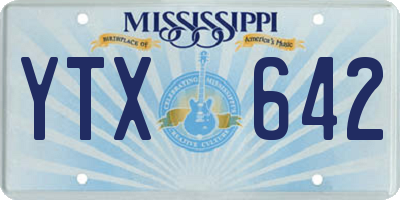 MS license plate YTX642