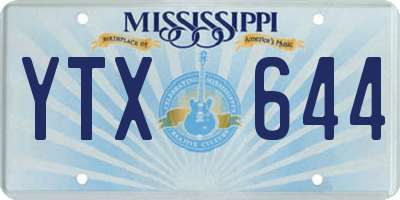 MS license plate YTX644