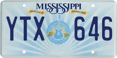 MS license plate YTX646