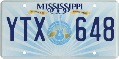MS license plate YTX648