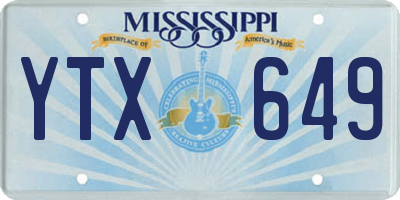 MS license plate YTX649