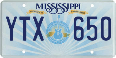 MS license plate YTX650
