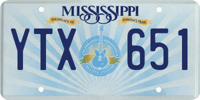 MS license plate YTX651