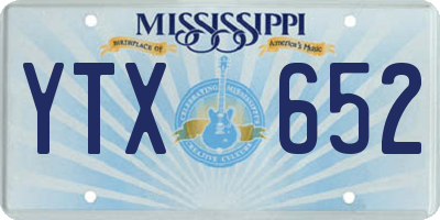 MS license plate YTX652