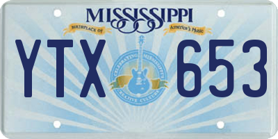 MS license plate YTX653