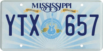 MS license plate YTX657