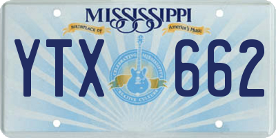 MS license plate YTX662