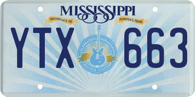 MS license plate YTX663
