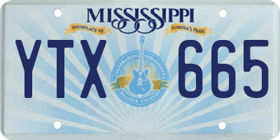 MS license plate YTX665