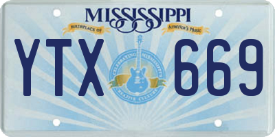 MS license plate YTX669