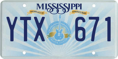 MS license plate YTX671